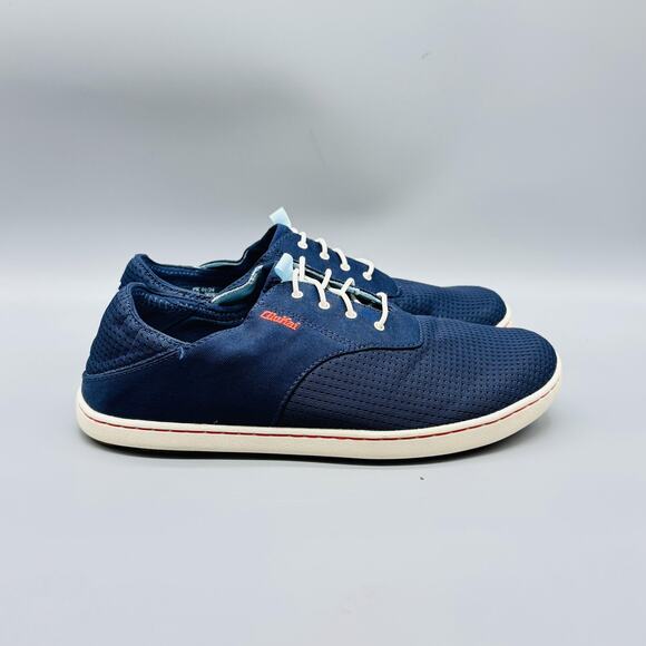OluKai Other - Olukai Shoes Men 7 Navy Blue Nohea Moku Mesh Boat Sneaker Lace Up Low Top Casual